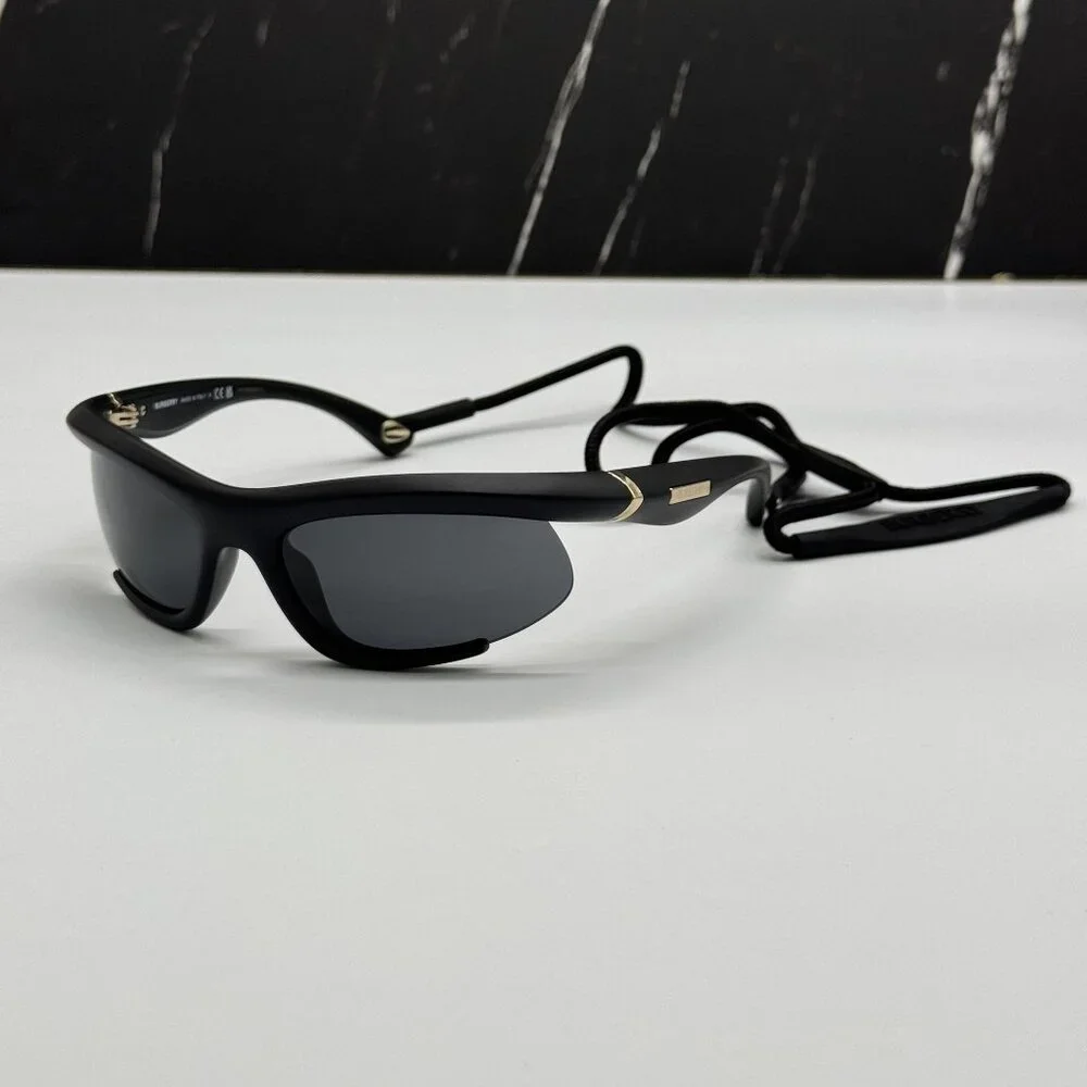 NEW BURBERRY BE4462 345287 SUNGLASSES BLACK UNISEX BE4462 3452/87 FABRIC CHAIN